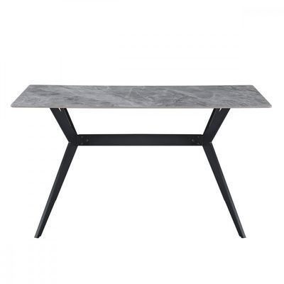 Kit Mesa de Jantar Com Tampo Granito com 4 Cadeiras 140cm Caemmun Cinza