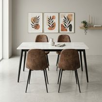 Kit Mesa de Jantar Tampo Granito com 4 Cadeiras 120cm Caemmun