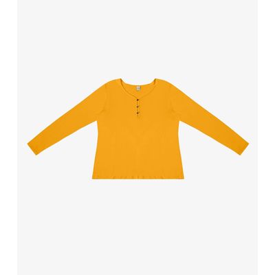 Blusa Feminina Com Botões Manga Longa Rovitex Amarelo M / Amarelo