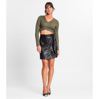 Blusa Feminina Em Ribana Canelada Lurex Rovitex Verde G / Verde