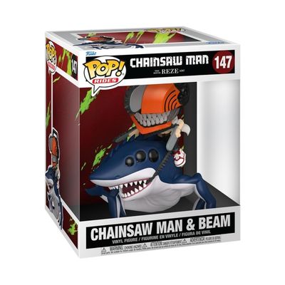 Boneco Funko Pop! Ride Deluxe Chainsaw Man - Chainsaw Man e Beam