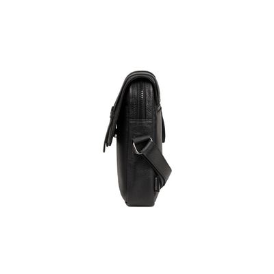 Shoulder Bag Masculina de Couro Leme Preta U / Preto