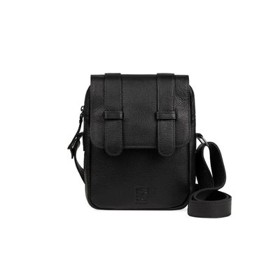 Shoulder Bag Masculina de Couro Leme Preta U / Preto