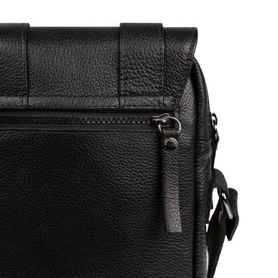 Shoulder Bag Masculina de Couro Leme Preta U / Preto