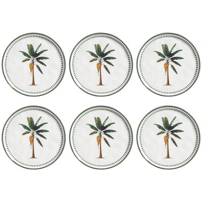 Conjunto 6 Pratos Para Sobremesa 21,5cm Bio Bananê Mesa Posta Servir Doces Porto Brasil