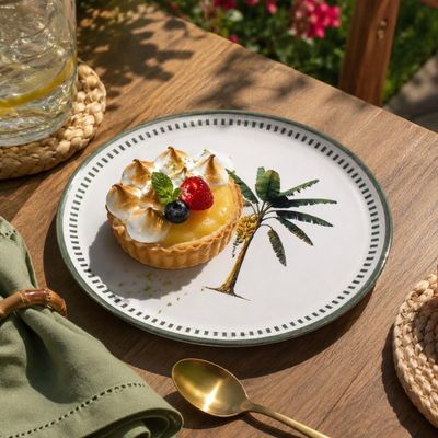 Conjunto 6 Pratos Para Sobremesa 21,5cm Bio Bananê Mesa Posta Servir Doces Porto Brasil