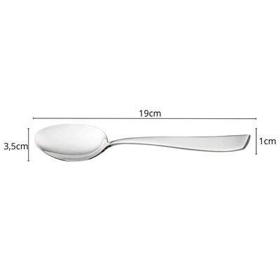 Jogo 24 Colheres Aço Inox para Sobremesa Pisa 19cm Talheres Mesa Posta Cozinha