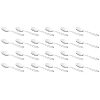 Jogo 24 Colheres Aço Inox para Sobremesa Pisa 19cm Talheres Mesa Posta Cozinha