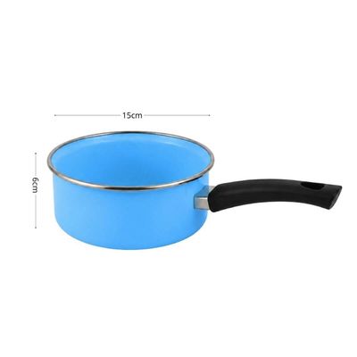 Conjunto Esmaltado Ágata Leiteira 1,3L e Papeiro 800ml Azul Bebê Metallouça Cabos em Baquelite