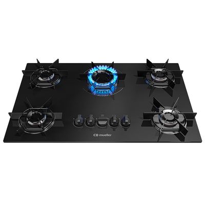 Fogão Cooktop MCG5BB 5 Bocas Mesa de Vidro Ultra Chama Mueller Preto / Bivolt