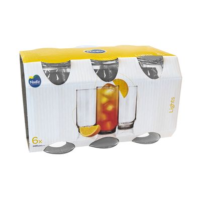Jogo de Copos Nadir Lights em Vidro Liso com 6 Peças 300ml