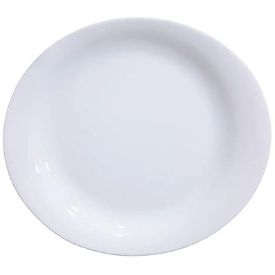 Prato Oval Branco Vidro Opalino Steak Essenza 30x26cm Profissional Avulso Restaurante