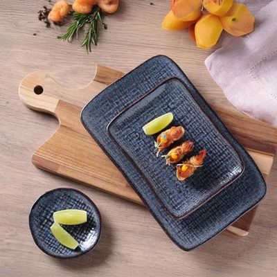 Travessa Retangular Pequena 18x14cm Juta Titanium Sushi Sashimi Porto Brasil