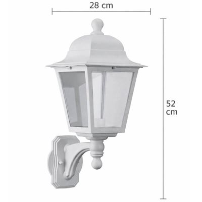 Kit 2 Arandelas Luminárias de Parede 28x52cm Branca Bivolt E27 Termoplástico Suporte Superior Dital
