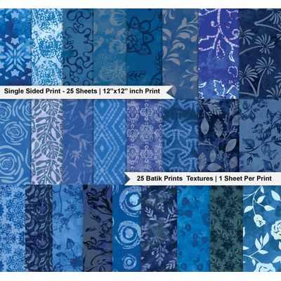 Bloco 25 Folhas de Papel Cartão Colorido Textura Batik Lado Único para Scrapbook, Fundo Decorativo para Cartões e Diário - Inkdotpot 15,24 Cm × 15,24 Cm / Multicolorido