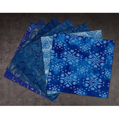 Bloco 25 Folhas de Papel Cartão Colorido Textura Batik Lado Único para Scrapbook, Fundo Decorativo para Cartões e Diário - Inkdotpot 15,24 Cm × 15,24 Cm / Multicolorido