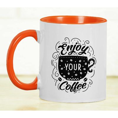 Canecas de Cerâmica 325 ml 'Aproveite Seu Café', Ótimas para a Noiva, Presente Divertido para Amante de Café - Inkdotpot 325 Ml / Laranja