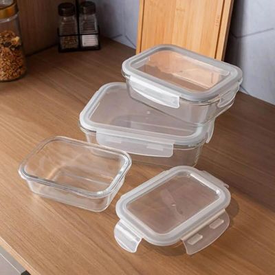 Kit 2 Potes Herméticos Vidro com Tampa 640ml Lyor Transparente 17cm Porta Mantimentos