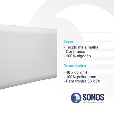 Travesseiro Sonos Nasa Light Alto 14cm de Altura