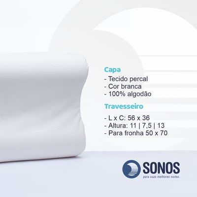 Travesseiro Sonos Nasa Light Cervical Peça Com 3 Alturas