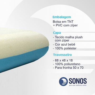 Travesseiro Sonos Dual Confort Alto 18cm de Altura
