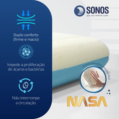 Travesseiro Sonos Dual Confort Alto 18cm de Altura