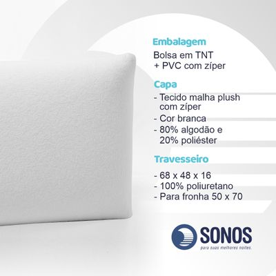 Travesseiro Sonos Marine Alto 16cm de Altura