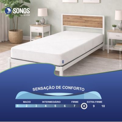 Colchão Sonos Sense Purotex Solteiro Ortopédico Espuma D28 88x188x19 a Vácuo