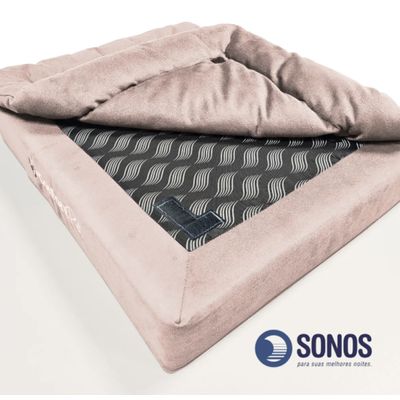 Cama Pequena Confort Pet Sonos com Pillow Removível Bege
