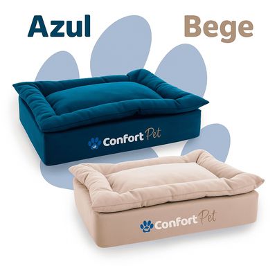 Cama Pequena Confort Pet Sonos com Pillow Removível Bege