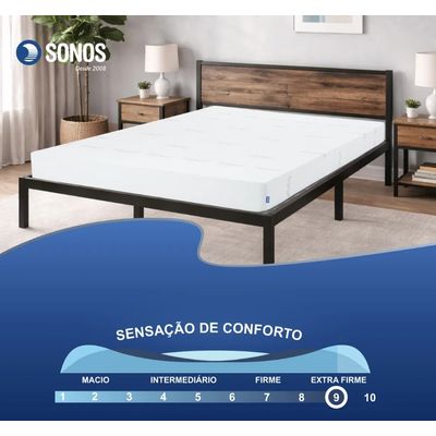 Colchão Sonos Sense Argentum Casal Ortopédico Espuma D33 138x188x19 a Vácuo