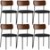 Kit 06 Cadeiras Para Sala De Jantar Melina L02 Couríssimo Marrom Linho Chumbo - Lyam Decor