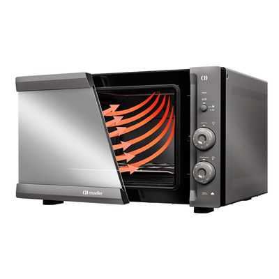 Forno Elétrico de Bancada MFB50F Espelhado 50 litros e Vidro Duplo Mueller Cinza / 110v