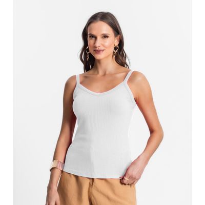 Blusa de Alça Feminina Select Branco XGG / Branco