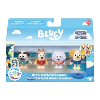 Kit 4 Bonecos Bluey com Mudança de Cor - Parque Aquático