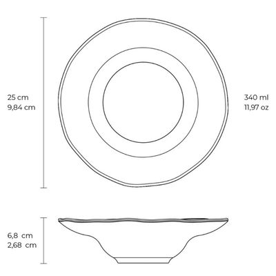 Prato de Massa Orgânico Oceano 25cm Porto Brasil Nhoque Molho Mesa Posta Restaurante