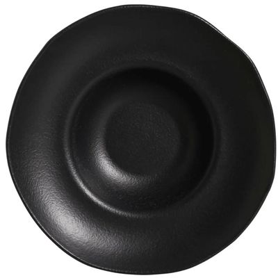 Prato para Risoto Massa Preto Matte 25cm Porto Brasil Cerâmica Orgânico Mesa Posta Restaurante