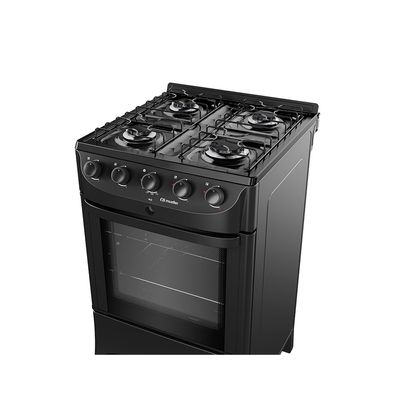 Fogão MFl4BC 4 bocas Mesa Esmaltada Acendimento Automático Mueller Preto Fosco / Bivolt