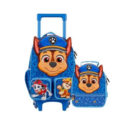 Kit Mochila de Rodinha e Lancheira Térmica Infantil Patrulha Canina Chase Baby