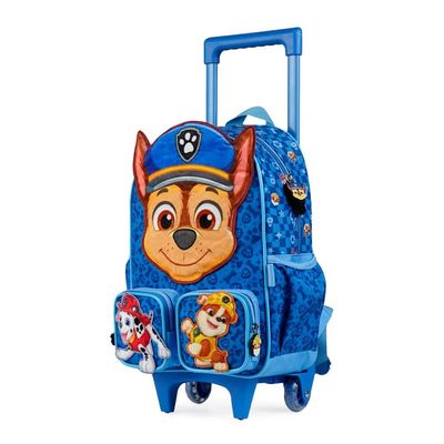 Mochila de Rodinha Infantil Patrulha Canina Chase Baby Azul U / Azul escuro
