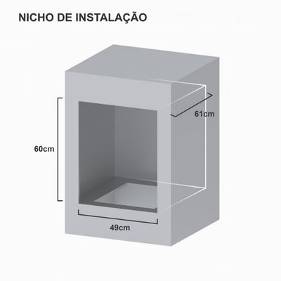 Forno de Embutir a Gás 50 Litros Totale Nero GIII Venax Preto / 110v