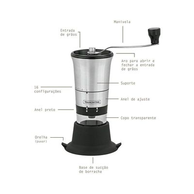 Moedor De Café Tramontina 61769000 Aço Inox