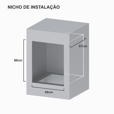 Forno de Embutir a Gás 50 Litros Totale Nero GIII Venax Preto / 110v