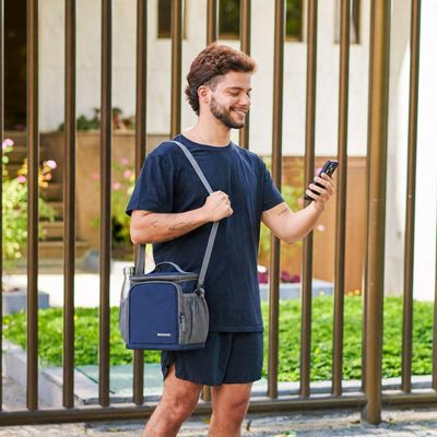 Lancheira Térmica Masculina Colmeia Azul U / Azul
