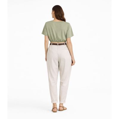 Blusa Feminina Elástico Na Cintura Infinita Cor Verde G / Verde