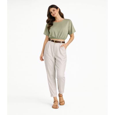 Blusa Feminina Elástico Na Cintura Infinita Cor Verde G / Verde