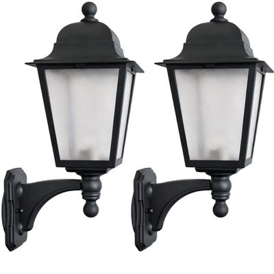 Kit 2 Arandelas de Parede Bivolt E27 Pretas Luminárias Dital Ambiente Interno e Externo