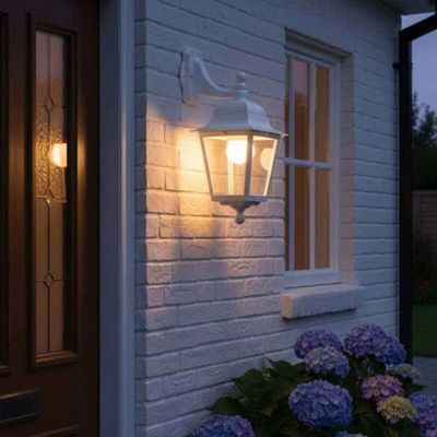 Kit 8 Arandelas Luminária Branca Lente Transparente Parede Termoplástico Dital