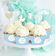 Forros de Cupcake Sem Fundo Ajustáveis com Elefantinho para Chá de Bebê Menino e Menina, Pacote com 30 - Inkdotpot 20,32 Cm × 3,81 Cm / Branco