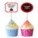 Coleção Chá de Bebê Revelação Joaninha, Topper de Cupcake Dupla-Face Pré-Montado, Enfeites Kit Lembrancinhas DIY Pacote 30 - Inkdotpot 13,97 Cm × 5,08 Cm / Branco